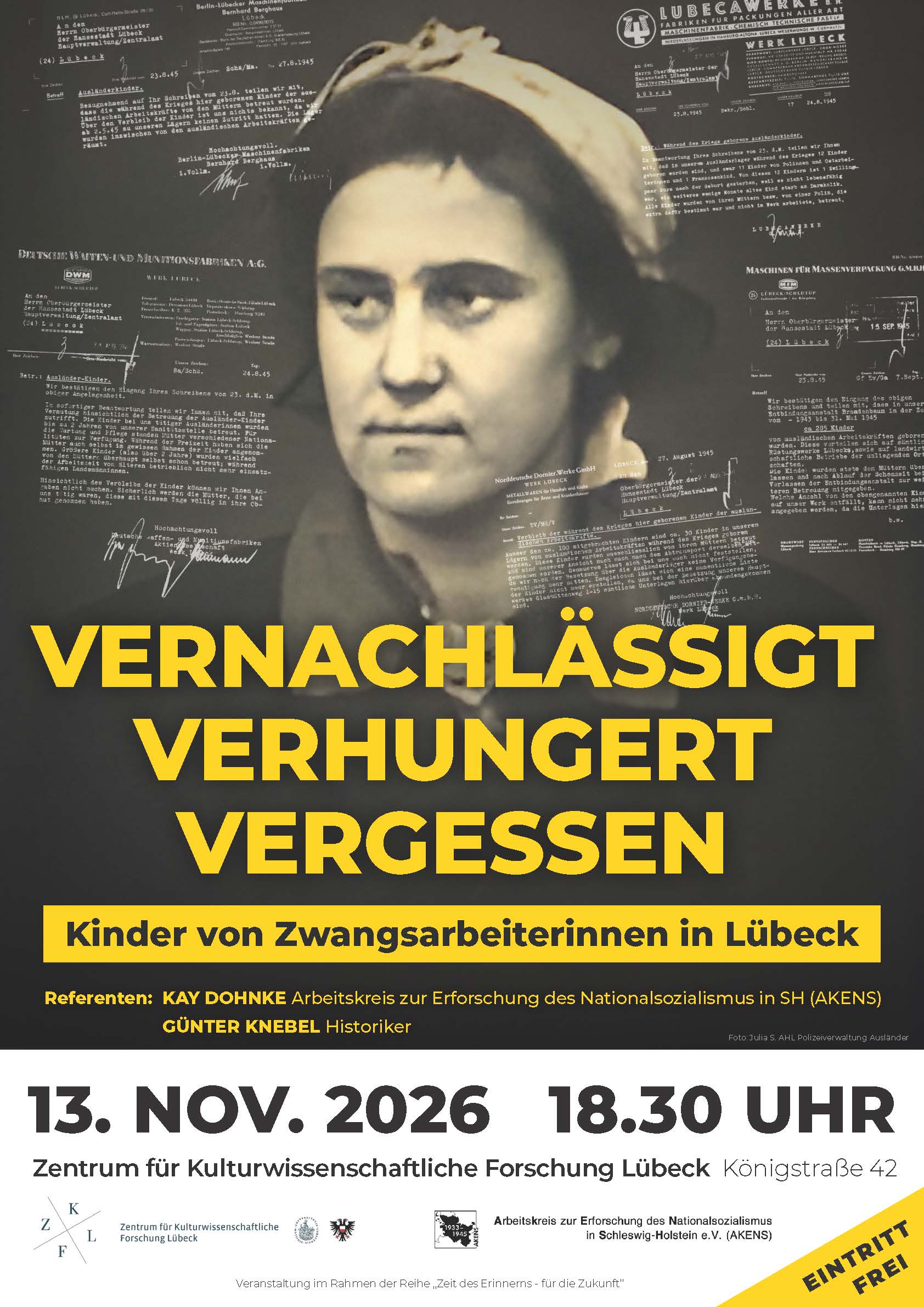 Einladungsplakat des ZKFL zum Vortrag am 13.11.2026